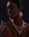 Snow Flower Pearl Drop Necklace - 4 Ways to Wear - Multicolour - Long Necklace - ONNNIII
