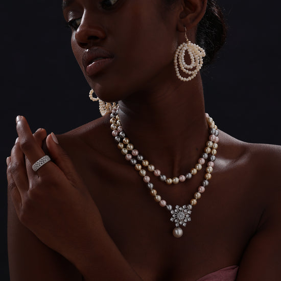 Freshwater Pearl Chandelier Wire Hook Earrings - Earrings - ONNNIII