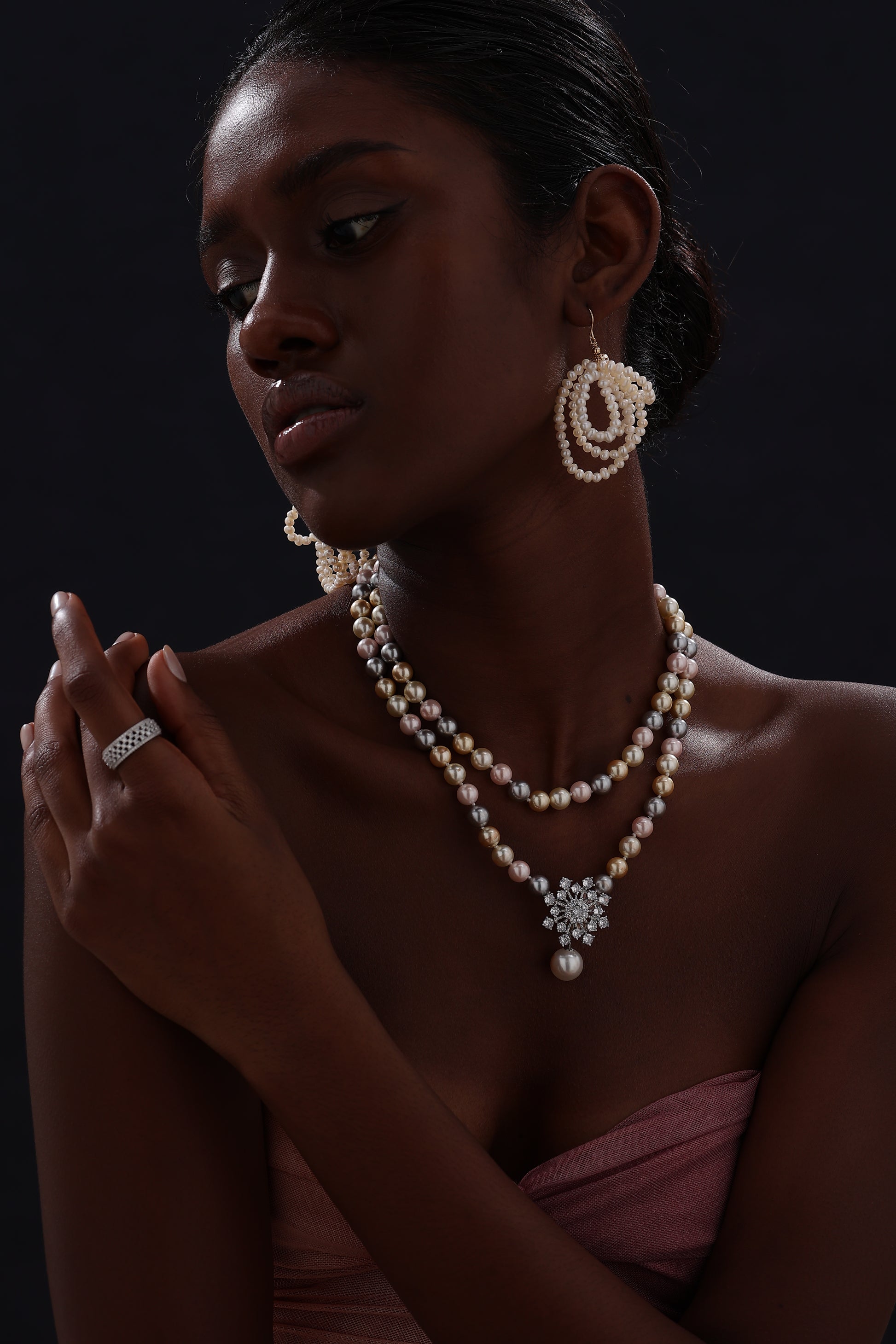 Freshwater Pearl Chandelier Wire Hook Earrings - Earrings - ONNNIII