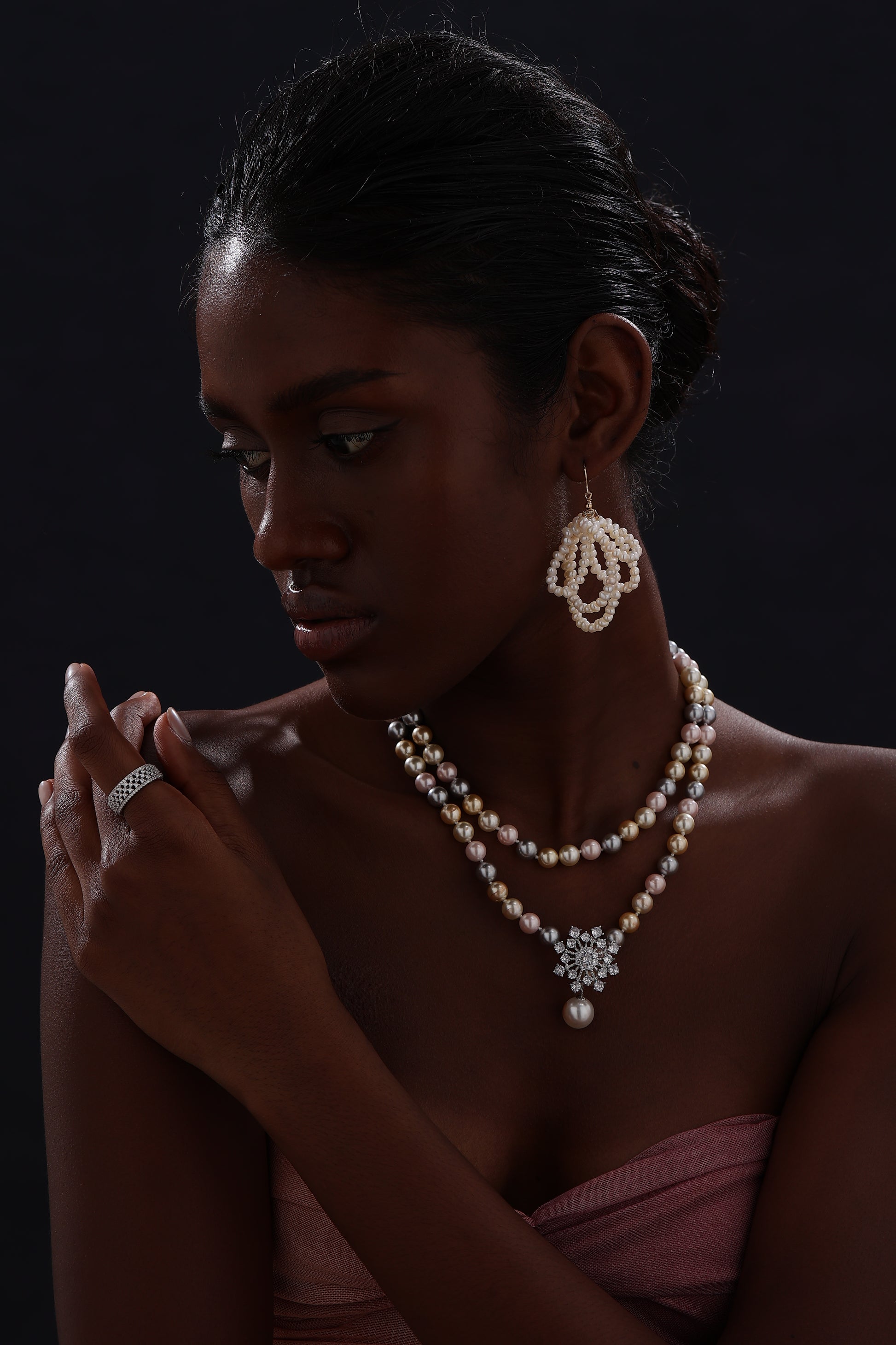 Freshwater Pearl Chandelier Wire Hook Earrings - Earrings - ONNNIII