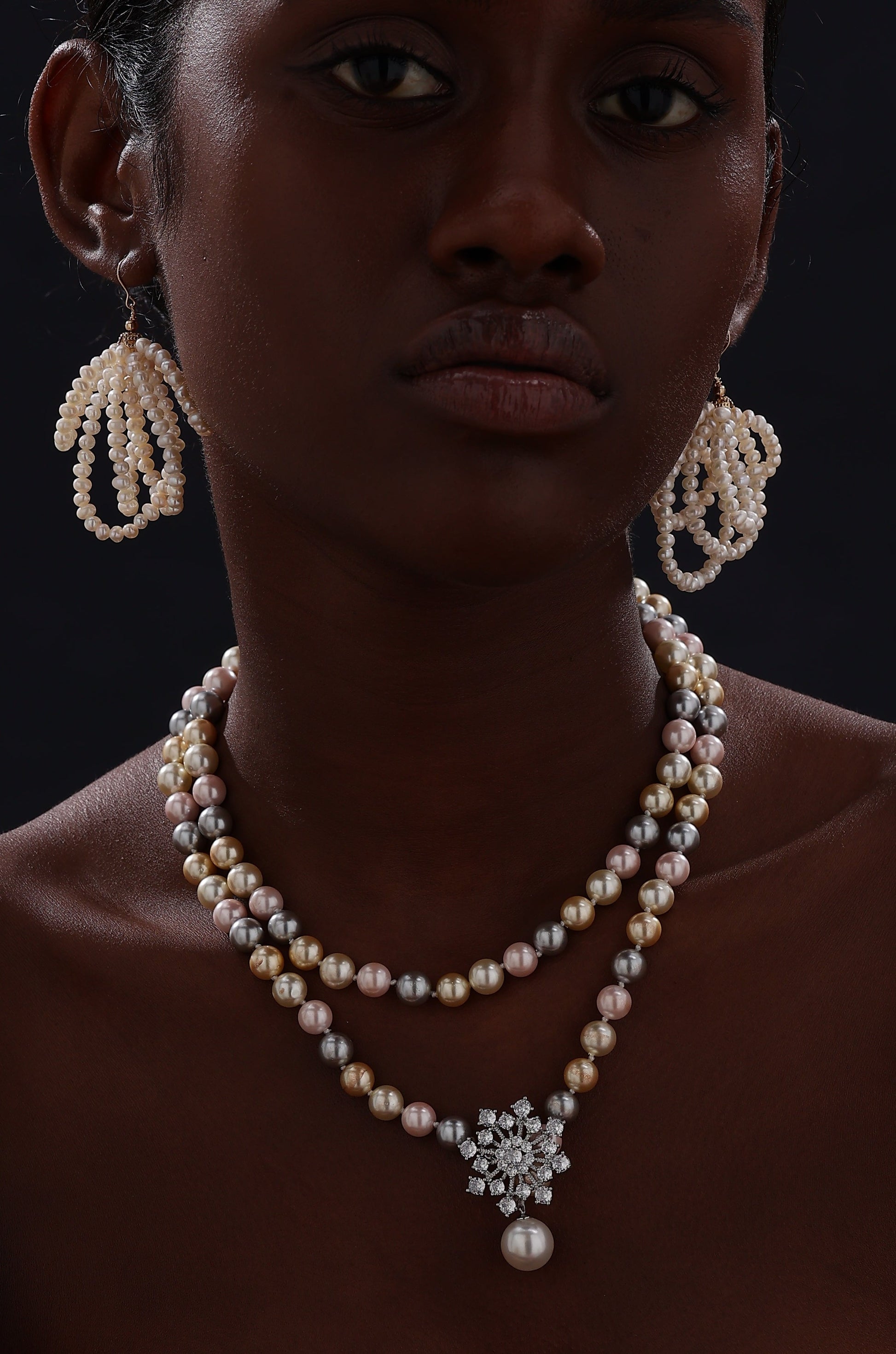 Freshwater Pearl Chandelier Wire Hook Earrings - Earrings - ONNNIII