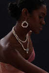 Snow Flower Pearl Drop Necklace - 4 Ways to Wear - Multicolour - Long Necklace - ONNNIII