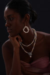 Snow Flower Pearl Drop Necklace - 4 Ways to Wear - Multicolour - Long Necklace - ONNNIII