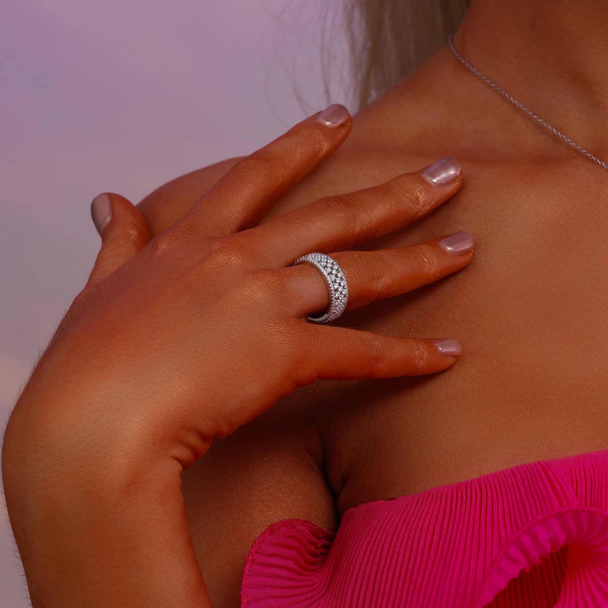5-Row Pavé Ring - Silver - Ring - ONNNIII