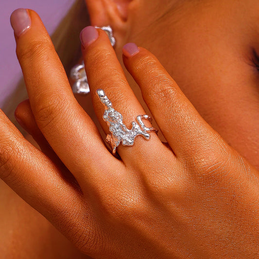Erosion Textured Open Ring - Ring - ONNNIII