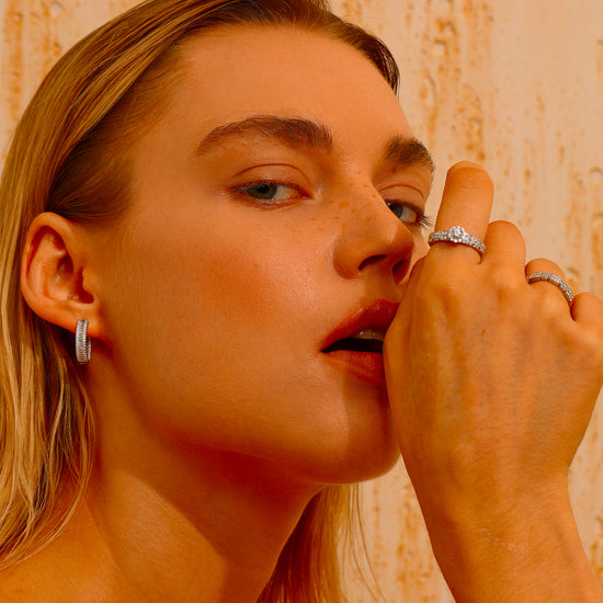Pavé Hoop Earrings - Earrings - ONNNIII