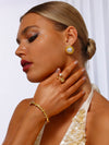 Gold Rim Pearl Stud Earrings - Earrings - ONNNIII