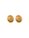 Oval Textured Stud Earrings | Gold