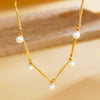Bamboo Pearl Necklace - 22K Gold Vermeil - Necklace - ONNNIII