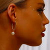 Oval Hoops with Pearl - Gold - Earrings - ONNNIII