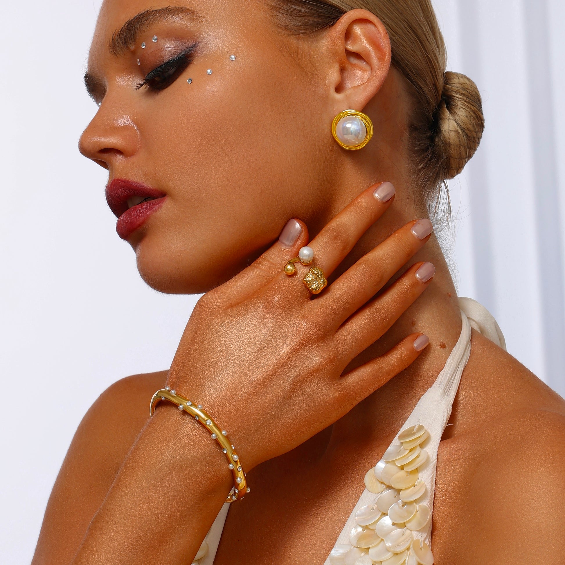 Pearl Textured Open Ring - Ring - ONNNIII