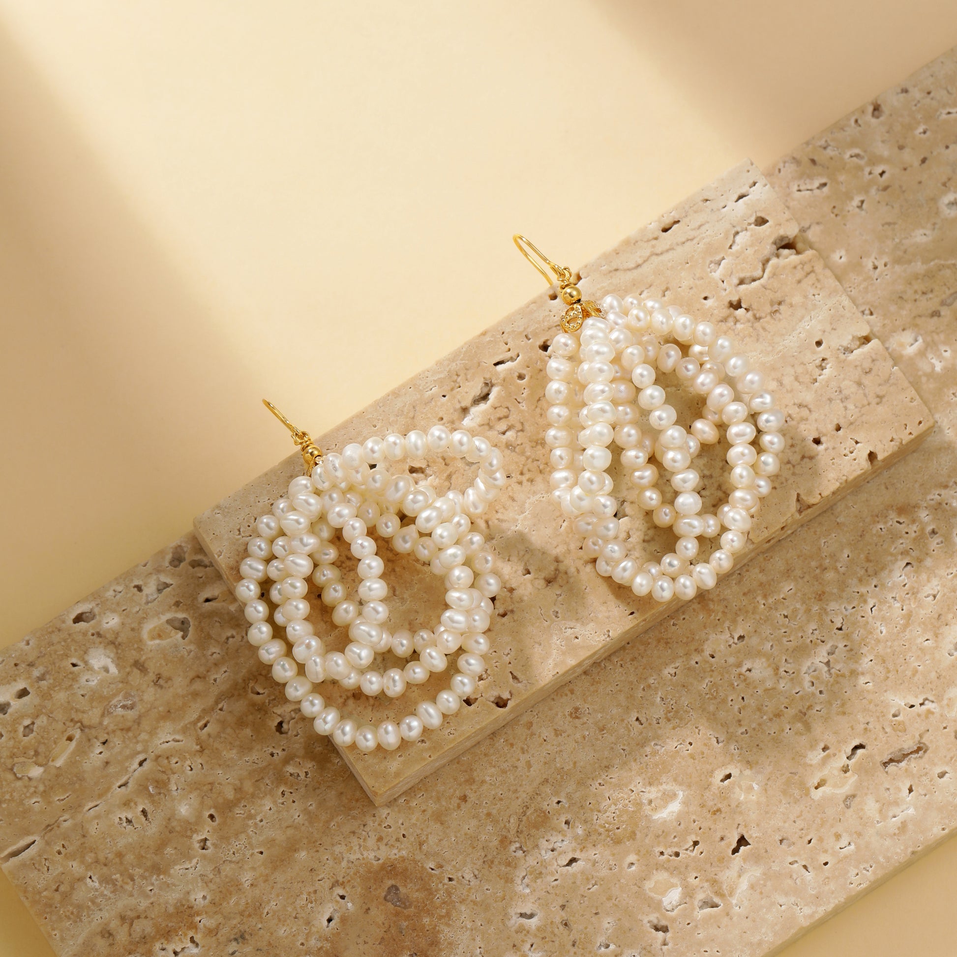 Freshwater Pearl Chandelier Wire Hook Earrings - Earrings - ONNNIII