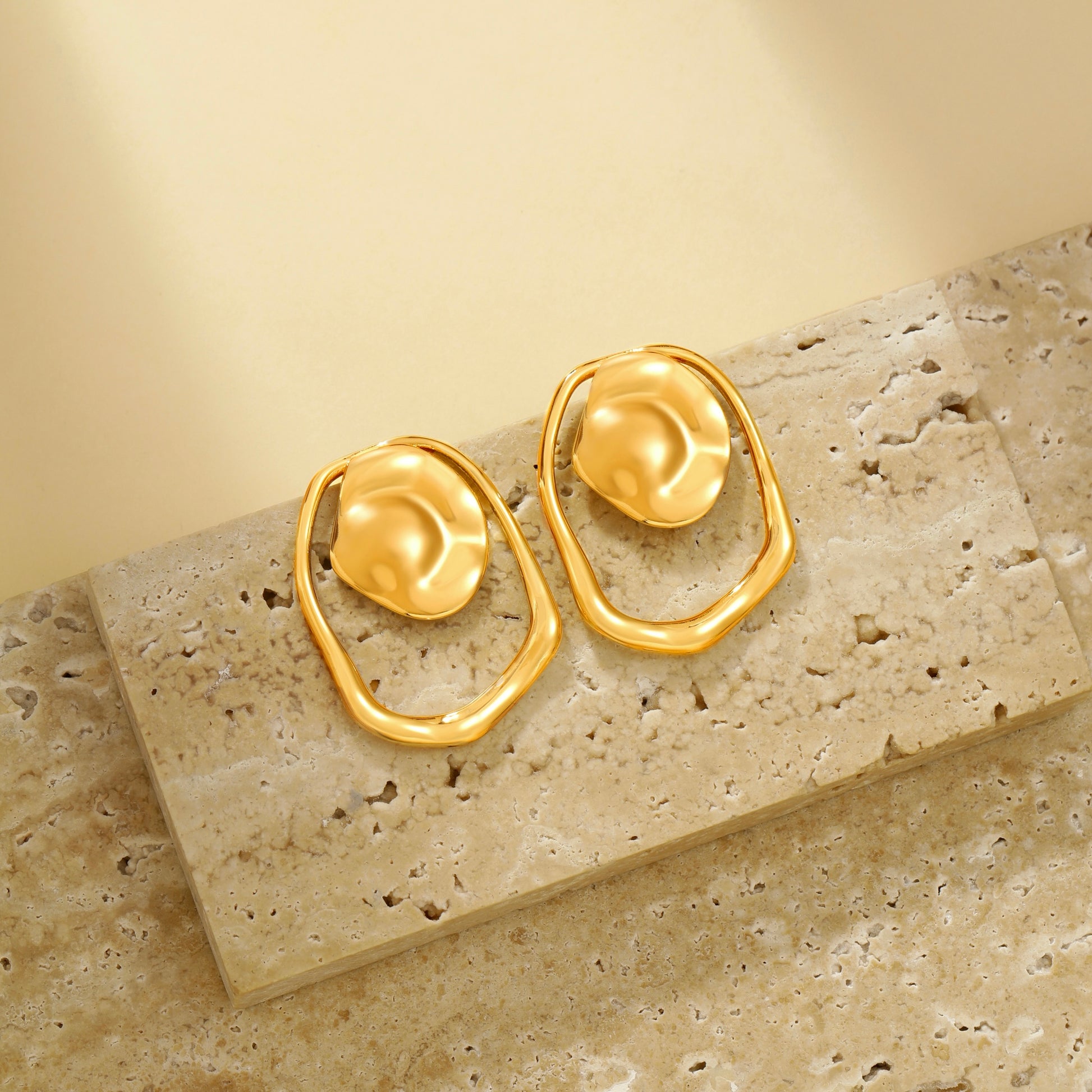 Wave Textured Stud Earrings - Earrings - ONNNIII