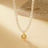 Handcrafted Gold Rim Pendant Pearl Necklace - Necklace - ONNNIII