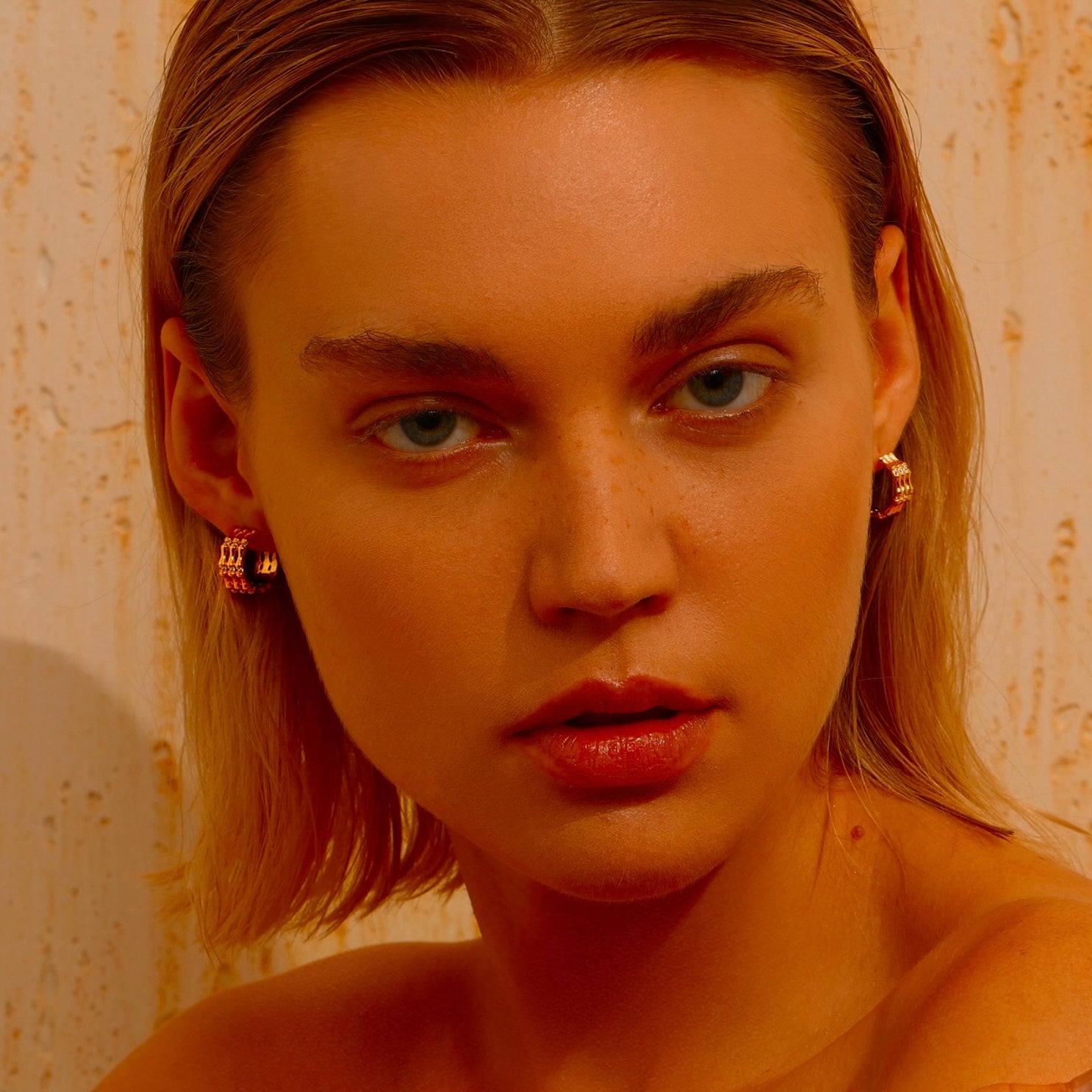 Bamboo Triple Band Stud Earrings - Earrings - ONNNIII