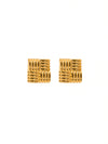 Square Textured Stud Earrings | Gold