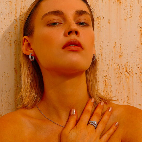 Pavé Hoop Earrings - Earrings - ONNNIII