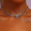 Rose Pendant Tennis Choker Necklace - Necklace - ONNNIII