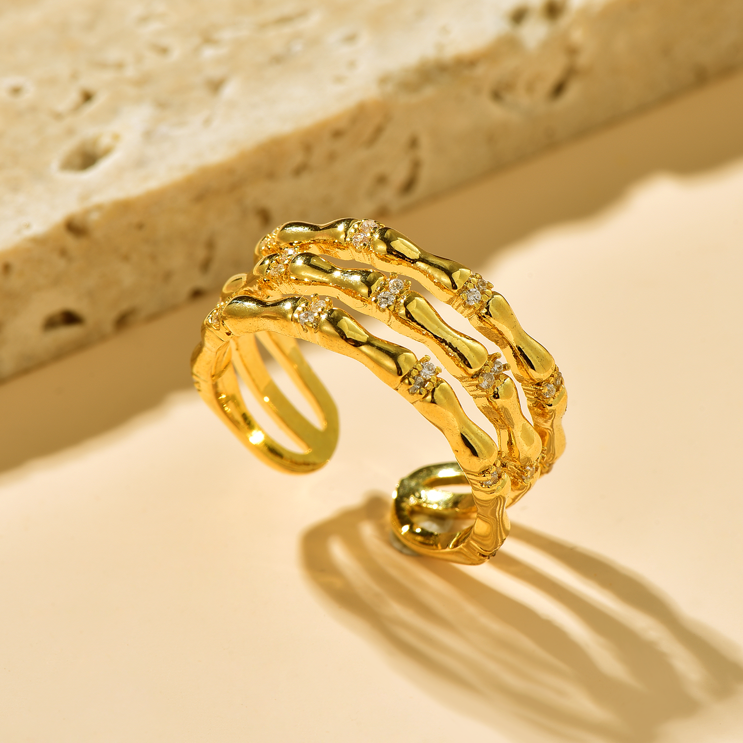 Bamboo Triple Band Ring - Ring - ONNNIII