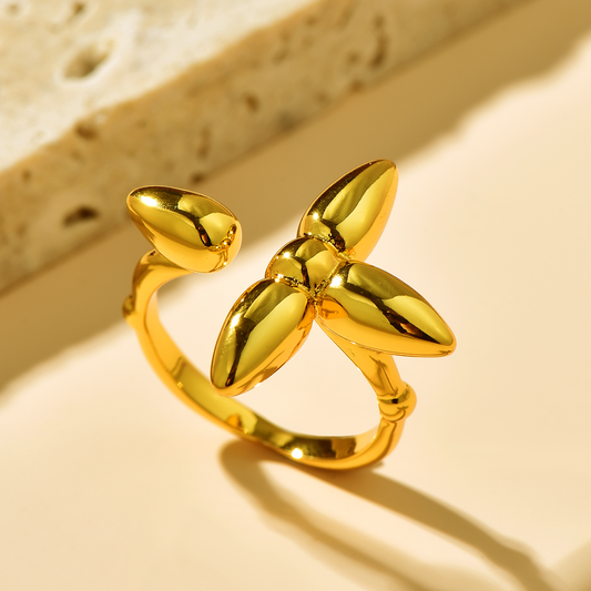 Clover Open Ring - 18K Gold Plated - Ring - ONNNIII