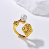 Pearl Textured Open Ring