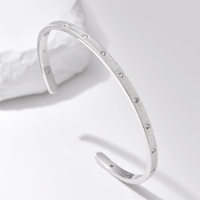 Textured Cuff Bangle - Silver
