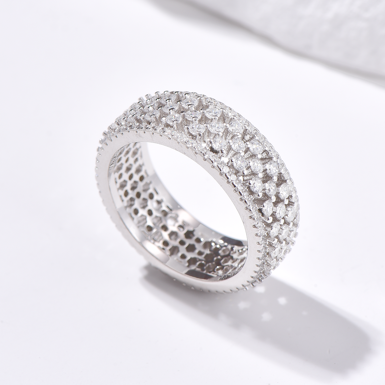 5-Row Pavé Ring - Silver - Ring - ONNNIII