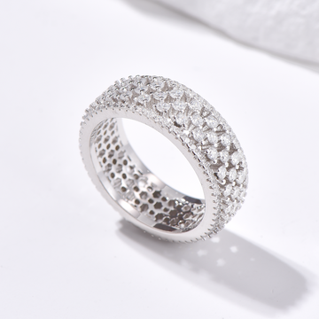 5-Row Pavé Ring - Silver - Ring - ONNNIII