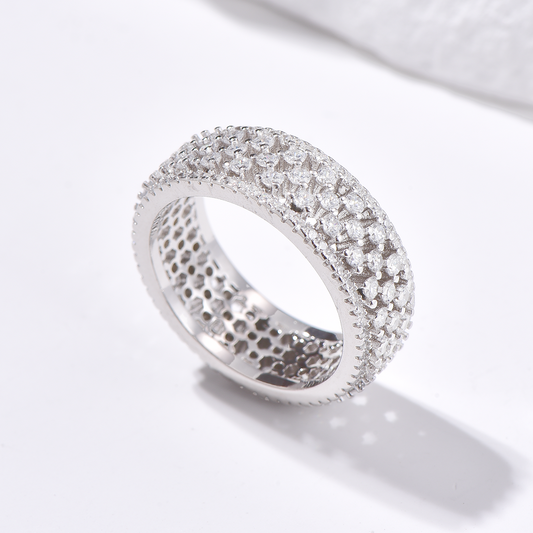 5-Row Pavé Ring - Silver - Ring - ONNNIII