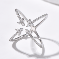 Open Criss Cross Pavé Ring