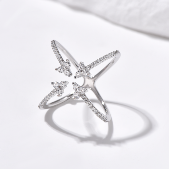 Open Criss Cross Pavé Ring - Ring - ONNNIII