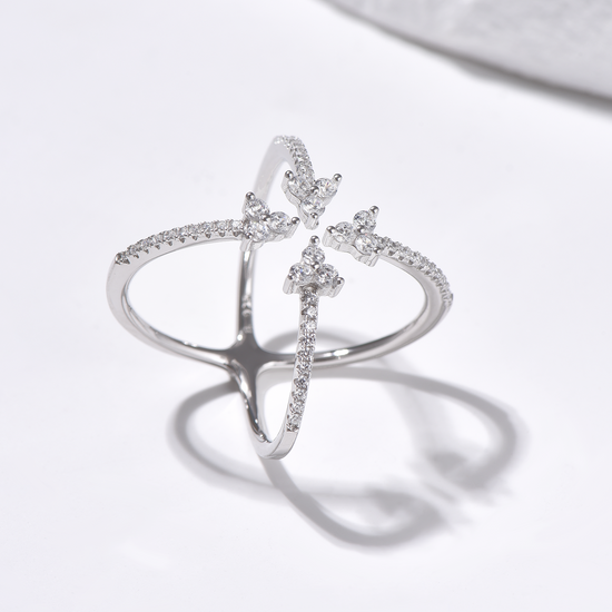 Open Criss Cross Pavé Ring - Ring - ONNNIII