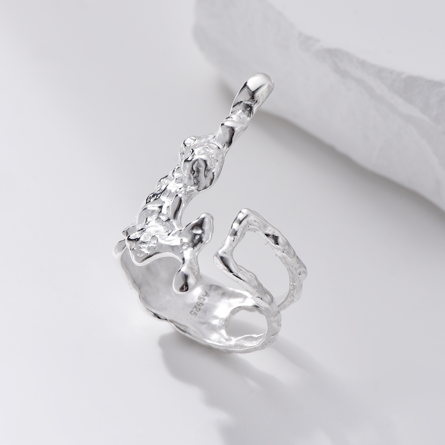 Erosion Textured Open Ring - Ring - ONNNIII