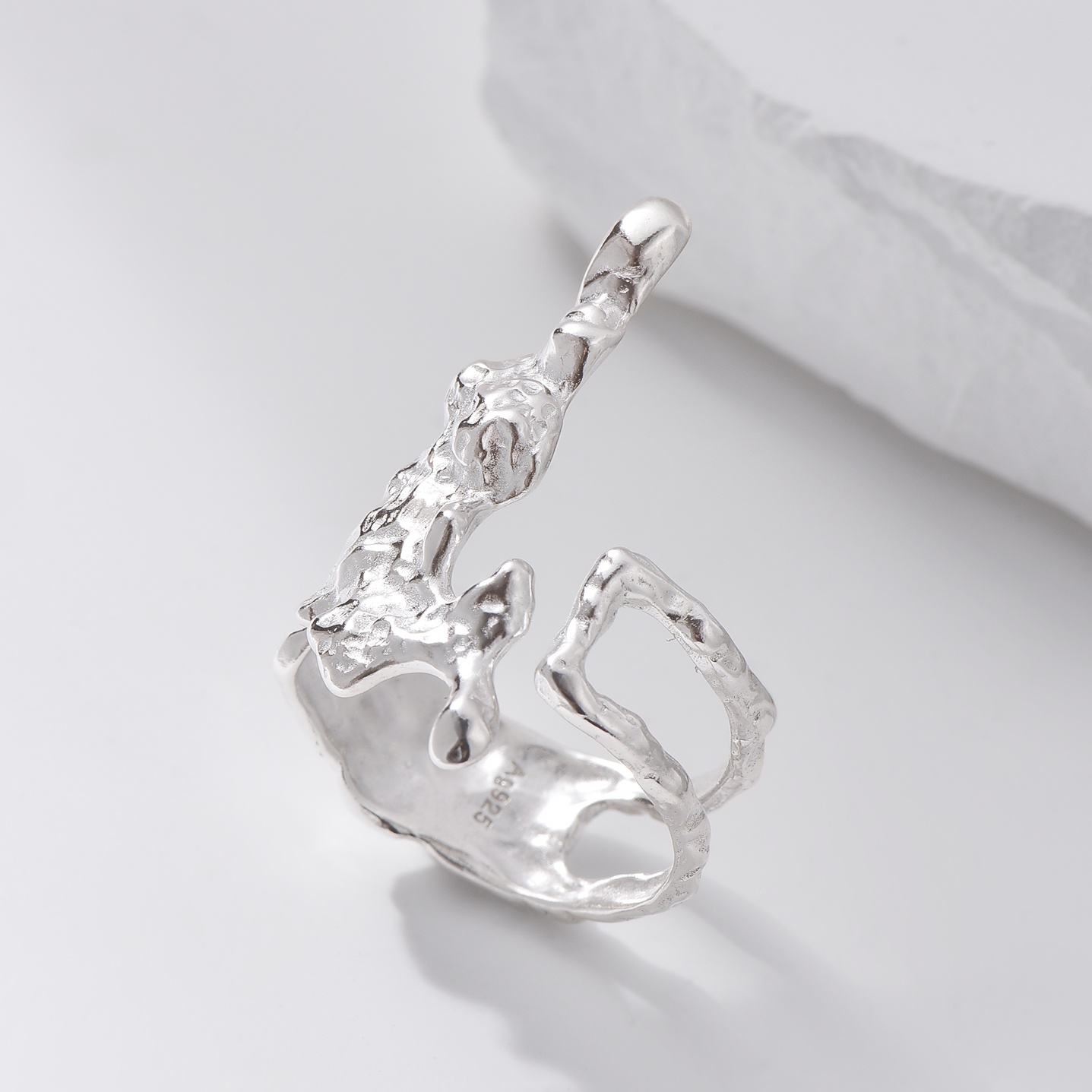 Erosion Textured Open Ring - Ring - ONNNIII