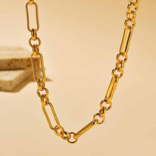 T-bar Curb Chain Necklace - Unisex - 18K Gold Plated - Necklace - ONNNIII