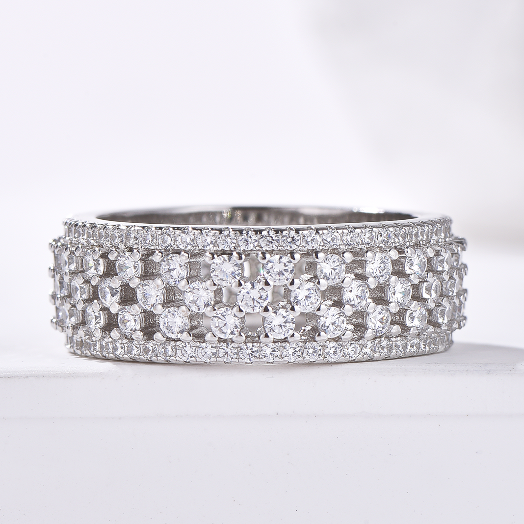 5-Row Pavé Ring - Silver - Ring - ONNNIII