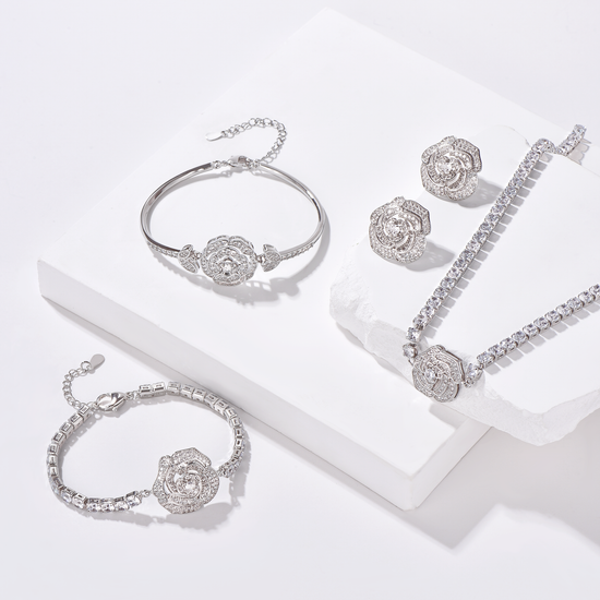 Rose Pendant Tennis Choker Necklace - Necklace - ONNNIII