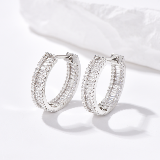 Pavé Hoop Earrings - Earrings - ONNNIII