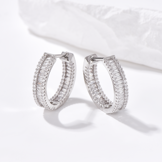 Pavé Hoop Earrings - Earrings - ONNNIII