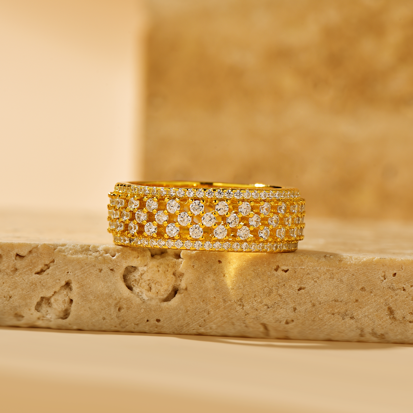 5-Row Pavé Ring - Gold - Ring - ONNNIII