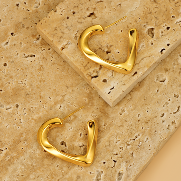 Twisted Triangle Hoop Earrings - Earrings - ONNNIII