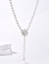 Snow Flower Pearl Drop Necklace - 4 Ways to Wear - Multicolour - Long Necklace - ONNNIII