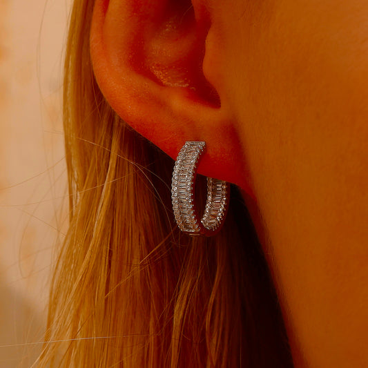 Pavé Hoop Earrings - Earrings - ONNNIII
