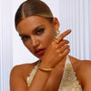 Gold Rim Pearl Stud Earrings - Earrings - ONNNIII