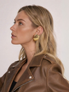 Oval Textured Stud Earrings | Gold