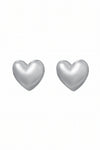 Heart Stud Earrings | Silver