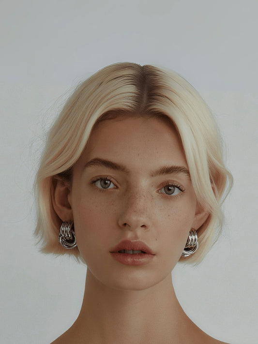 Knot Stud Earrings | Silver