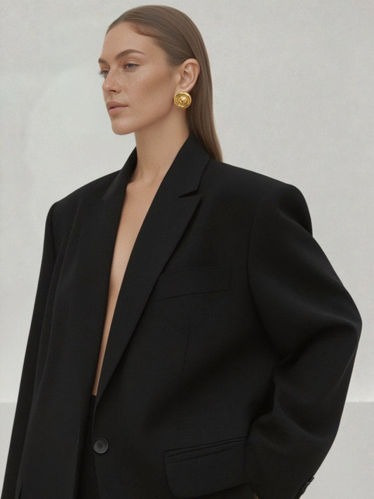 Retro Round Stud Earrings | Gold - Default Title - Earrings - ONNNIII