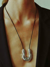 U Pendant Rope Necklace｜Silver