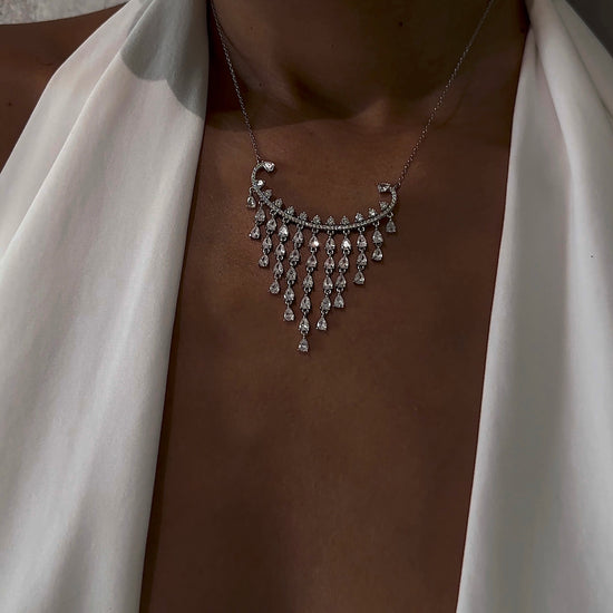 Waterfall Pendant Necklace - White - Necklace - ONNNIII